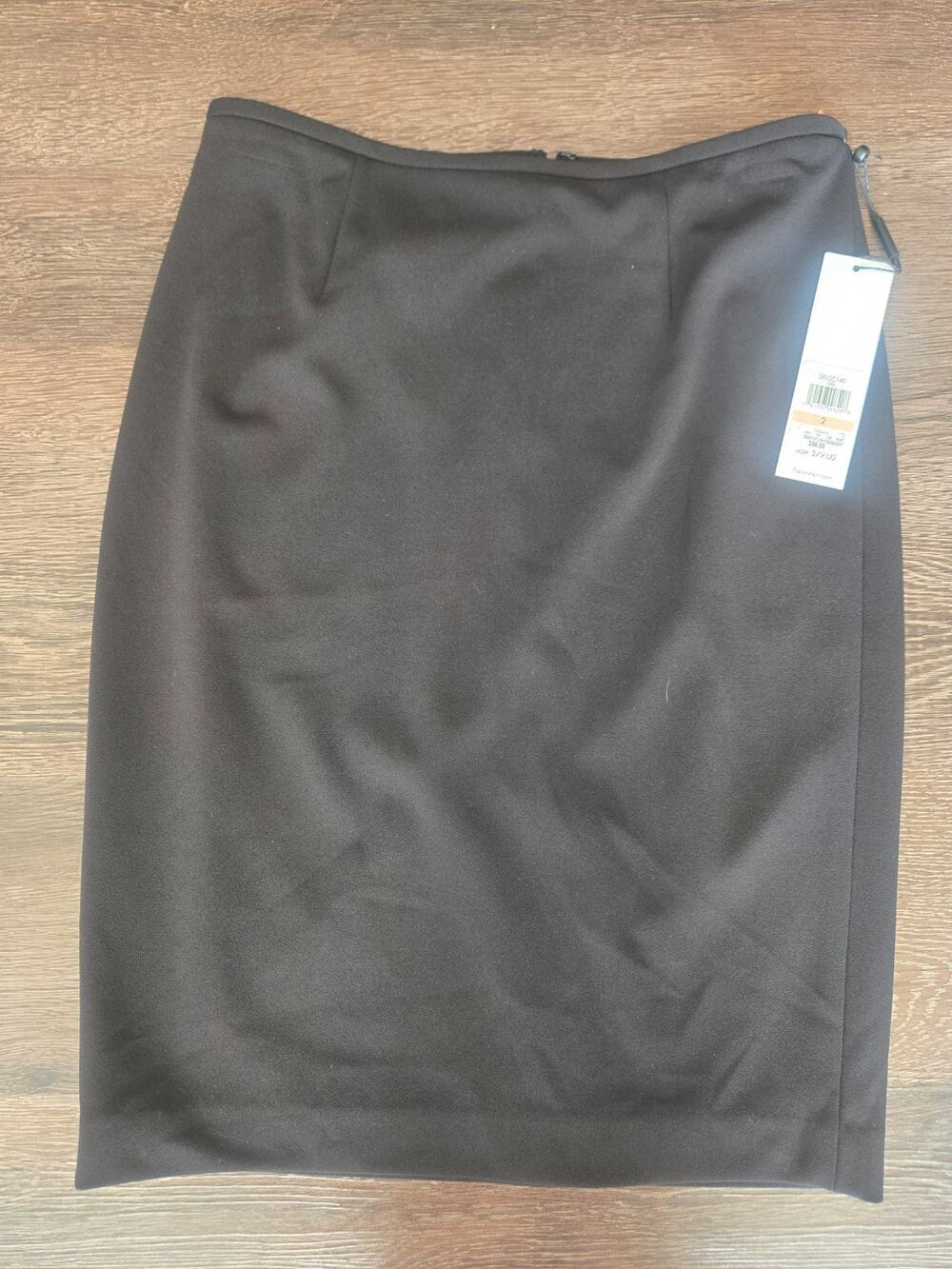 Calvin Klein Black Pencil Skirt Size 2 Classic Career Workwear